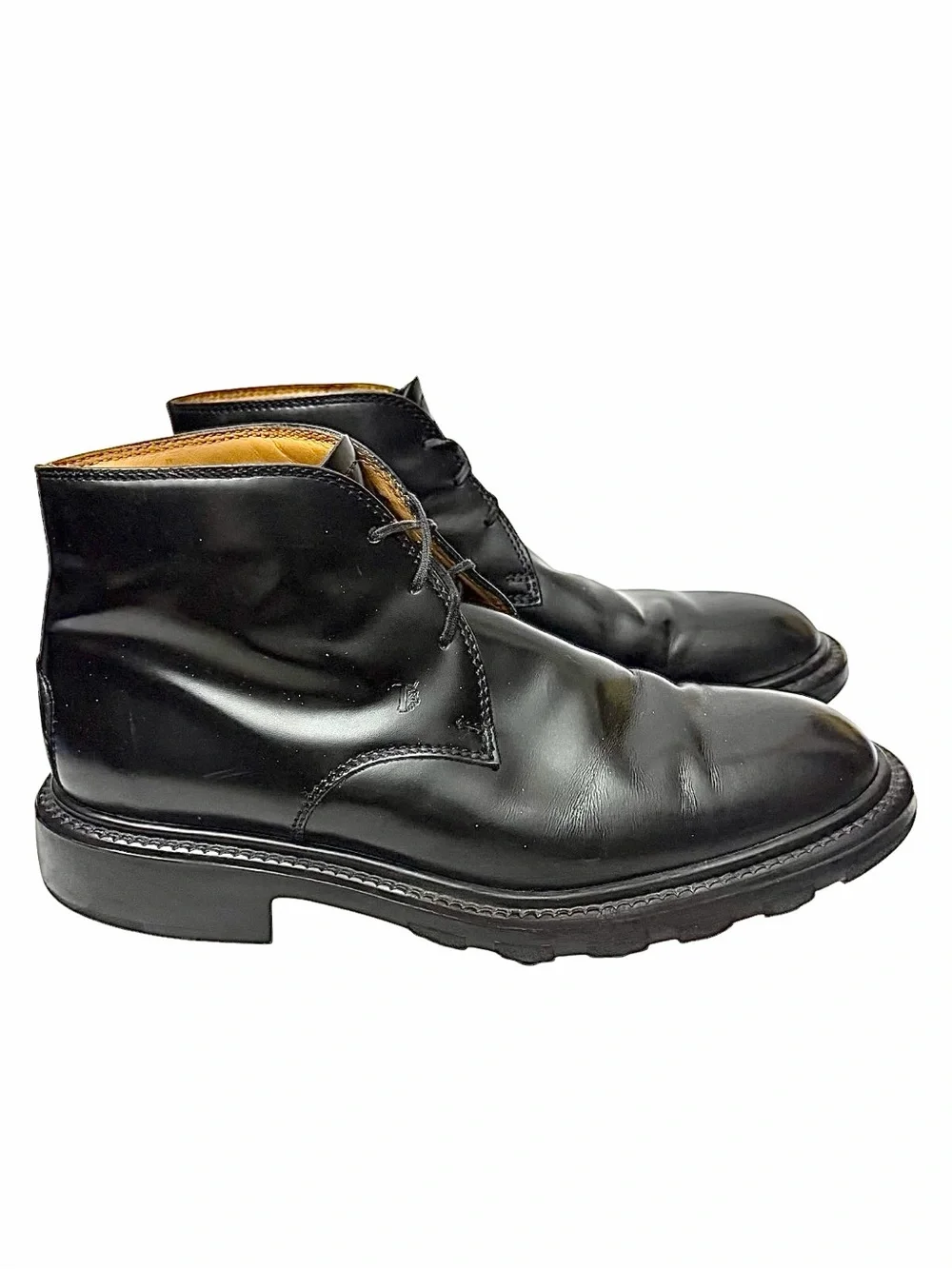 Tod’s Black Leather Chukka Desert Ankle Boots Men’s Size 8.5M